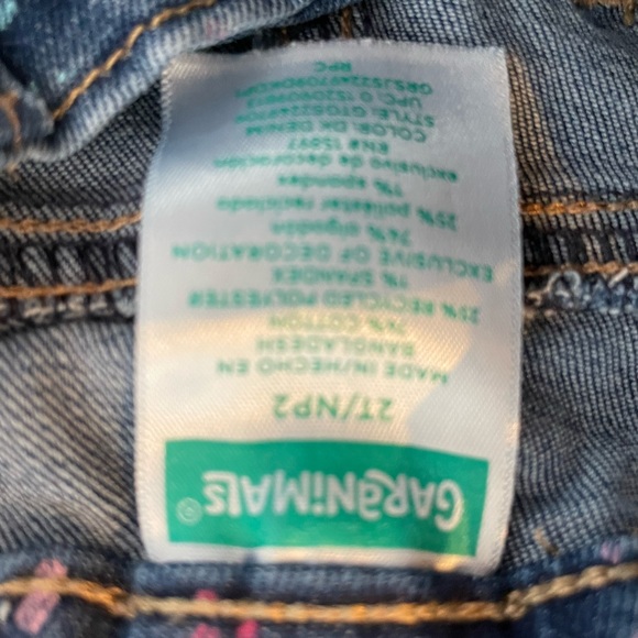 Garanimals Denim Raw Hem Splatter Adjustable Waist Snap Closure Jean Shorts 2T - Picture 3 of 3